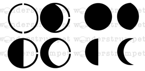 Simple Moon Phases Stencil Set | Etsy