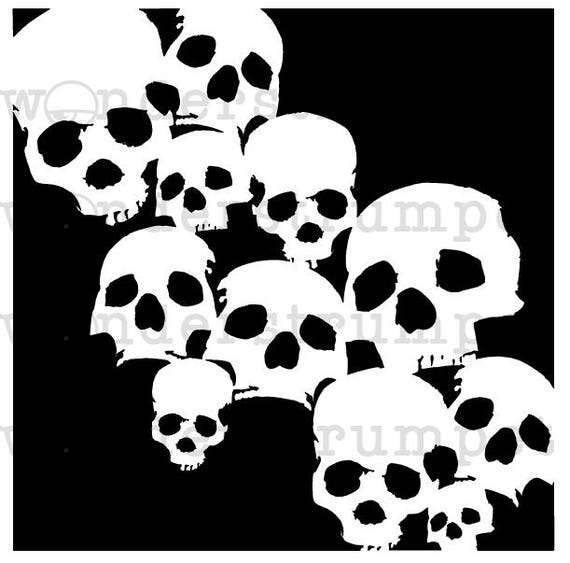 Custom Shop Airbrush Triple Skull Pile Stencil Set (Skull Design in 3 Scale  Sizes) - Laser Cut Reusable Templates 