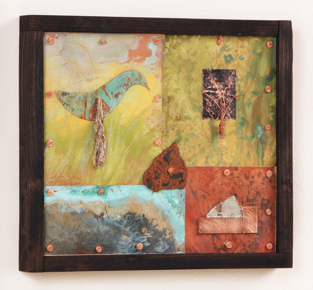 Image showcasing Landscape Detail #1 , Mixed Media Mural - Etsy