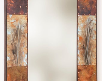 25 x 17 Copper And Metal Border Mirror