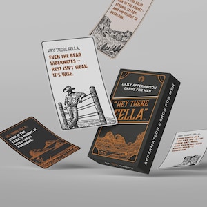"Affirmationskarten für Männer ""Hey There Fella"" / Geschenke für Männer, Freunde, Ehemänner, Freunde, Väter / Geschenk zum Vatertag."
