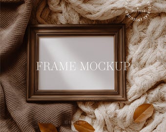 Fall Frame Mockup: Rustic Autumn Wall Art Display (PSD & JPG)