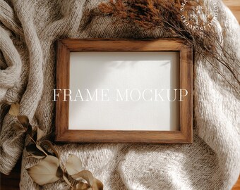 Fall Frame Mockup: Rustic Autumn Wall Art Display (PSD & JPG)
