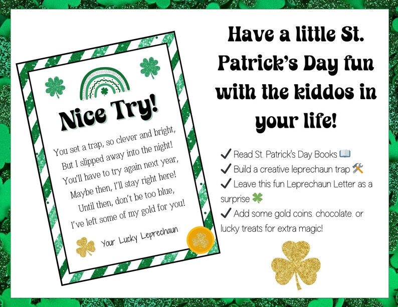 St Patricks Day Kids Printable, Leprechaun Letter Printable, Leprechaun ...