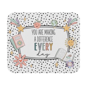 Teacher Gift Mouse Pad for Classroom Desk Modern Calm Polka Dot Theme Back to School Gift Classroom Decoration