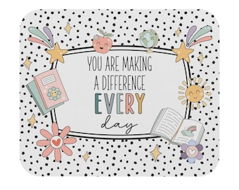 Teacher Gift Mouse Pad for Classroom Desk Modern Calm Polka Dot Theme Back to School Gift Classroom Decoration