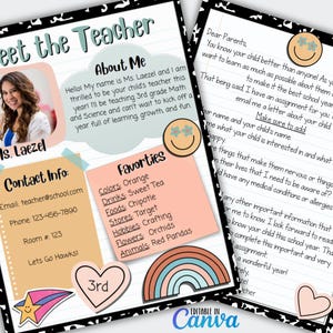 Editable Meet the Teacher Template: Retro Composition Theme (Digital Download)