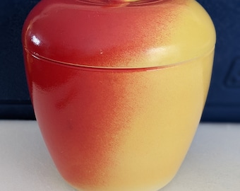 Painted Glass Apple Dish