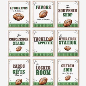 Football Party Signs Bundle, First Year Down Birthday Signs, Draft Party Decor, Football Baby Shower Decorations, Printable Signs, f01d