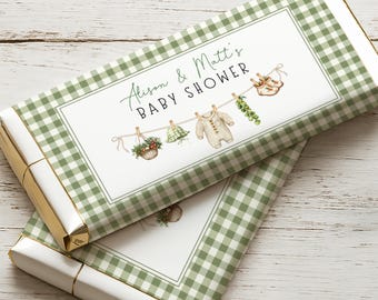 Locally Grown Baby Shower Chocolate Bar Wrappers, Little Sprout Baby Shower Decor, Baby Sprinkle Candy Bar Label, Party Favors, l01s