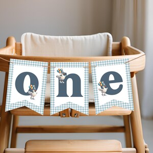 One Silly Goose High Chair Banner, One Banner for 1st Birthday, Goose Theme First Birthday Party Decor, Silly Goose Smash Cake Banner, s02g