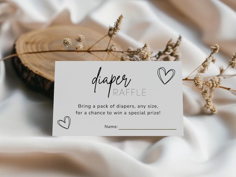 Editable Baby Shower Diaper Raffle Sign and Entry Cards, Printable Baby ...