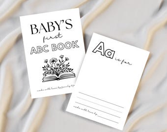 ABC Baby Shower Coloring Book, Baby's First Alphabet Book, Fun Baby Shower Activity, Unique Baby Shower Game, ABC Book For Baby Sprinkle