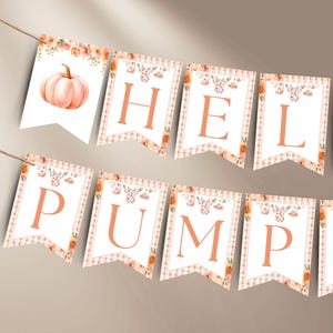 Pumpkin Baby Shower Banner, Printable Fall Baby Shower Sign, Editable Pumpkin Theme Baby Sprinkle Banner, Pumpkin Baby Shower Decor, p23c