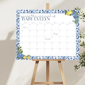Zitrone Babyparty Fälligkeitsvorhersage, Ciao Baby Baby Sprinkle Poster Spiel, druckbare Italienische Sommer Zitrone Party Hintergrund, e98m