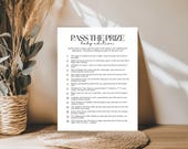 Pass The Prize Baby Shower Game, Printable Baby Shower Games, Baby Sprinkle Activity, Unique Baby Shower Game, Pass the Gift Present, b54s