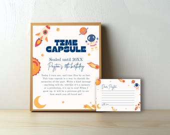 First Trip Around the Sun Time Capsule, 1st Birthday Party Activity, Birthday Party Keepsake, Printable Party Game, Outer Space Decor, f12s