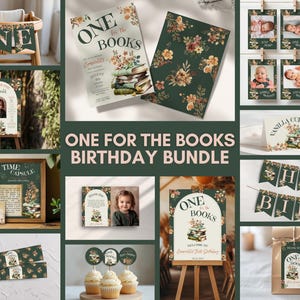 One for the Books Birthday Bundle, Chapter One Party Kit, Printable Storybook Birthday Decorations, One for the Books Birthday Invite, o12b