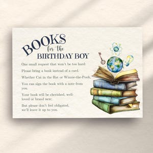 One for the Books verjaardagsboek verzoek notitie, één voor de boeken decoraties, jongensboek feestdecor, hoofdstuk één verjaardagsthema, b01b