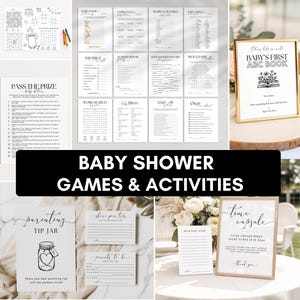 Printable Baby Shower Games, Baby Sprinkle Activities, For Kids and Adults, Simple Editable Keepsake