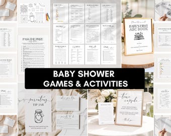 Printable Baby Shower Games, Baby Sprinkle Activities, For Kids and Adults, Simple Editable Keepsake