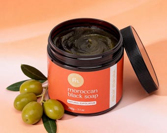 Moroccan Black Soap – Olive Oil Exfoliating Paste