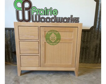 36" Freestanding Furniture Vanity- Powder Room Vanity- Rustic Vanity- Unfinished raw cabinetry