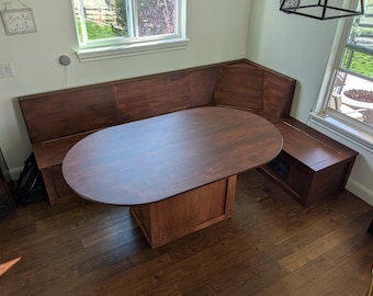 Unfinished Shaker Corner Bench: Kitchen Nook Banquette with Storage