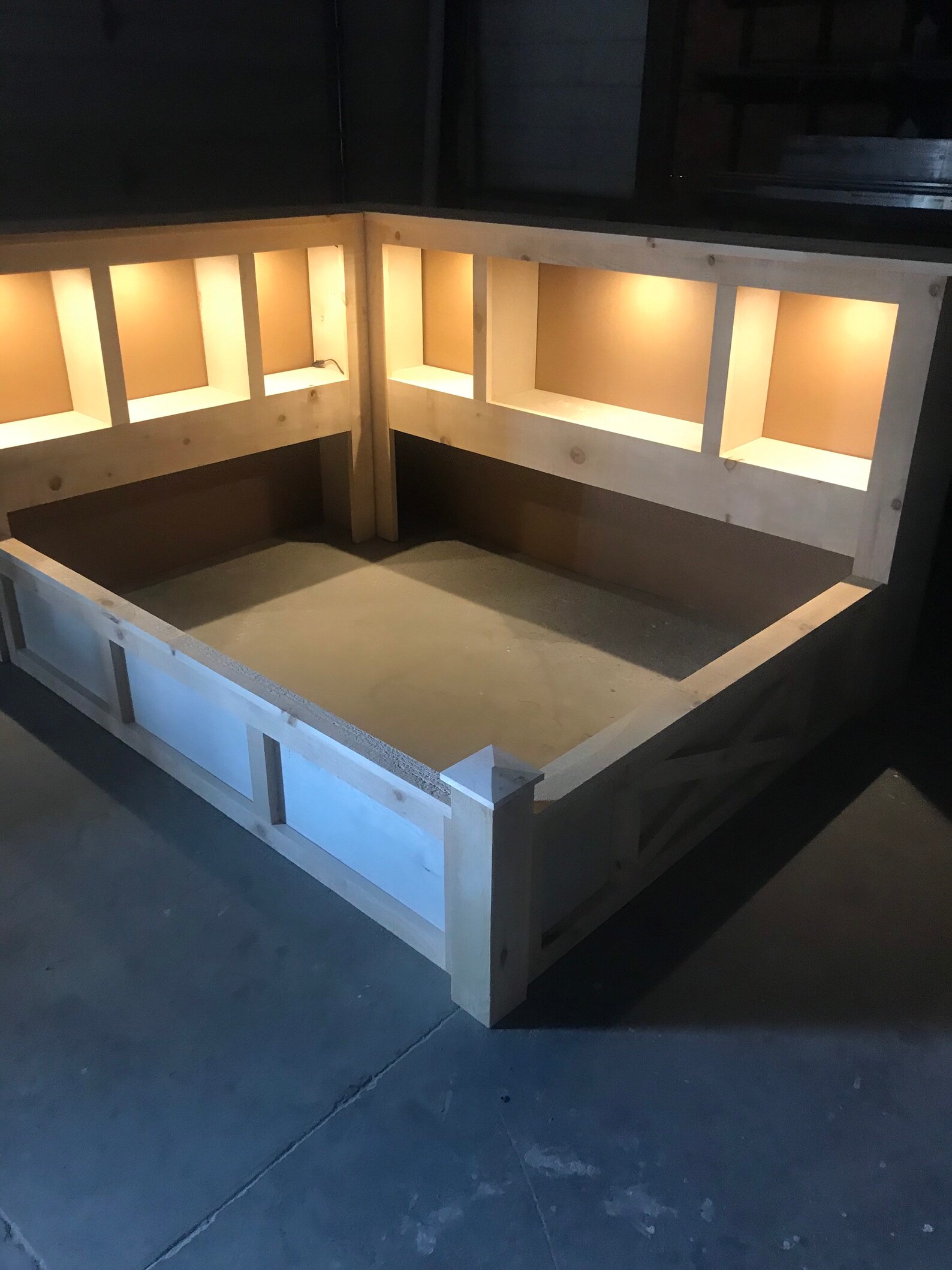 Rustic Bed Frame With Lights. Made to Order Etsy