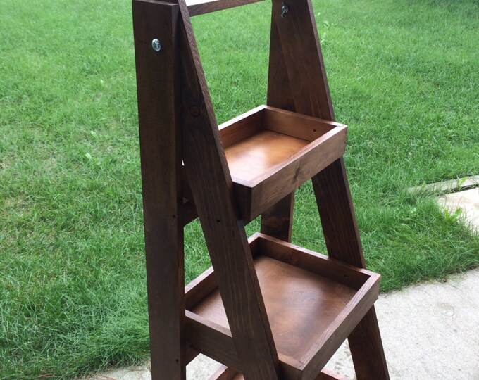 Ladder Shelf With Tray Shelves Ladder Nightstand Etsy