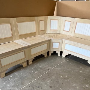 Bench  Kitchen Nook,  Corner Bench Seat with Storage- Farmhouse Bench, Kitchen Nook No Finish Raw Wood
