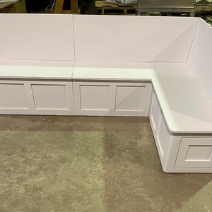 Custom Shaker Corner Bench Seat Kitchen Nook with  Storage Drawers-Kitchen Island Bench Storage