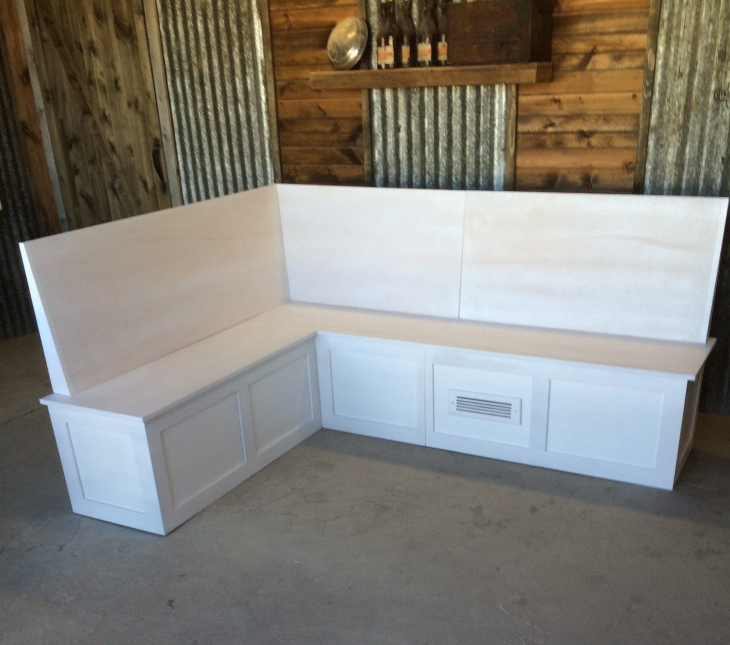 BanquetteCorner Bench Seat with BackrestRaw and Unfinished Etsy
