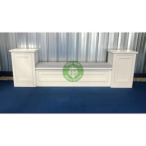 CUSTOM Banquette Bench Nook  Window Bench Seat with  Storage Drawers- White Finish