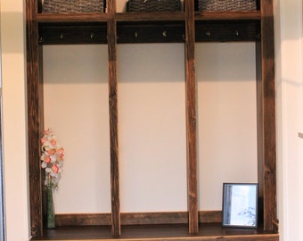 Tavern Brown Custom Rustic Mudroom  Bench Mudroom Lockers