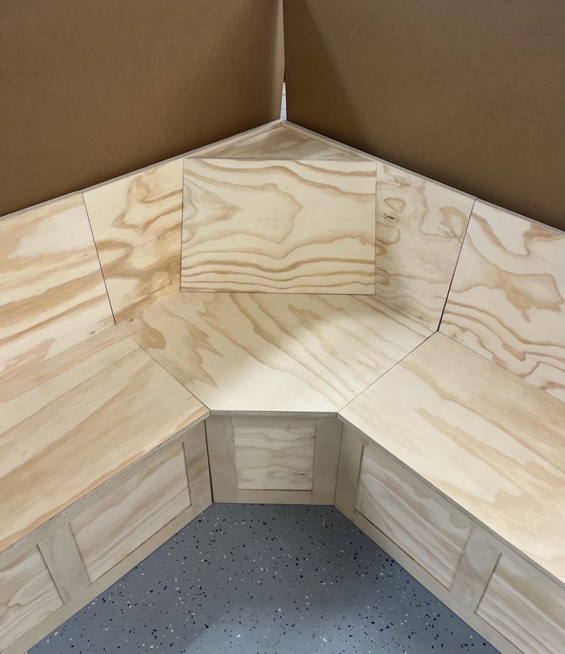 Angled Shaker Corner Bench With Storage Drawers: Kitchen Nook Seating ...