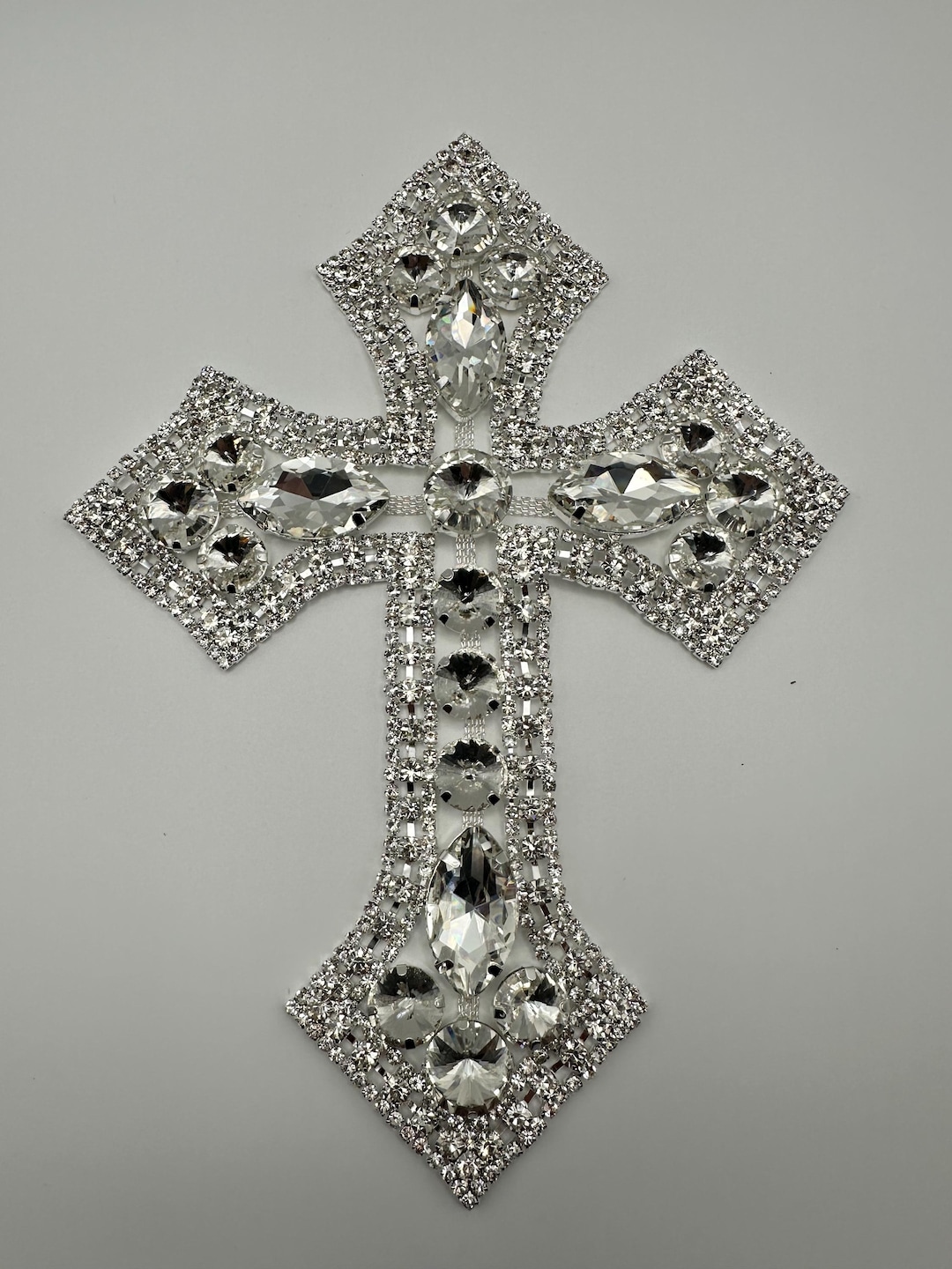 Rhinestone Cross XL Appliqué - Etsy
