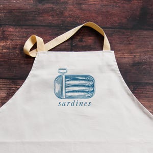 Sardines Apron For Women Gift Decor Coastal Kitchen Gift New Home Housewarming Gift Men Home Decor Kitchen Apron Cooking Lover Birthday Gift