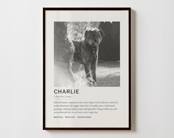Definition Print Dog Personalized Portrait Gift Dog Memorial Art Black and White Print Dog Portrait From Photo Pet Memorial Framed Picture