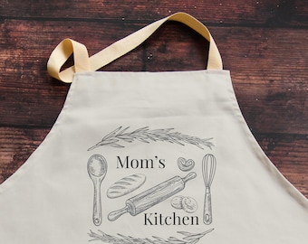 Fartuch Spersonalizowany prezent dla mamy na Dzień Matki Fartuch Akcesoria kuchenne Styl vintage Personalizacja prezentu Imię Prezent dla teściowej Urodziny mamy