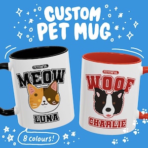 Personalized Pet Mug Custom Dog Cat Portrait Mug Gift for Pet Lovers Custom Name Mug with Pet Photo Unique Pet Memorial Coffee Tea Cup