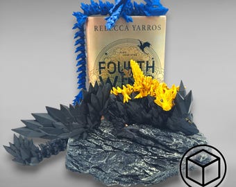 Fourth Wing - Onyx Storm - Iron Flame - Tairn Andarna Sgaeyl - 3D dragon figures - imaginative decoration for the bookshelf hand-painted