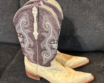 El General Genuine Ostrich men’s cowboy boots size 11