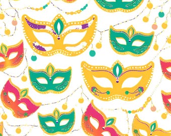 Mardi Gras, Impressão Digital, Máscaras, Contas