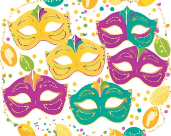 Mardi Gras, Impressão Digital, Máscaras, Contas