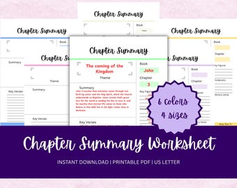Chapter Summary Worksheet | Catholic Bible Journal | Printable Scripture Study Pages