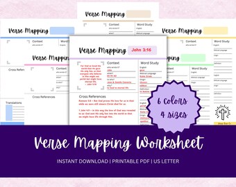Catholic Bible Journal Verse Mapping Worksheet | In-Depth Scripture Study Printable | Catholic Bible Study Template | Printable Journal Page