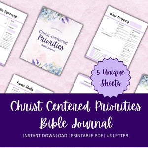 Christus-zentrierte Prioritäten | Katholische Bibelstudienzeitschrift | CottageCore Printable | Junk Journal Bibel Printables | Verse Kartenvorlage