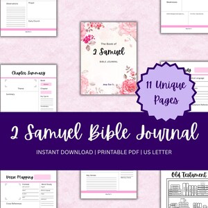 Suivi d'étude biblique imprimable | Livre de 2 Samuel | Étude biblique guidée Savon imprimable Méthode d'étude de la Bible | Journal biblique imprimable