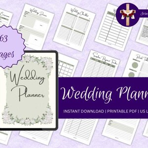 Hochzeitsplaner PDF | 63-seitiger Braut-Organizer mit Gästeliste | Veranstaltungsort Vergleiche |  Menüplan|  Honeymoon & To-Do Checklisten